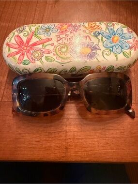 Brighton Tortoiseshell Square Sunglasses with Floral Case